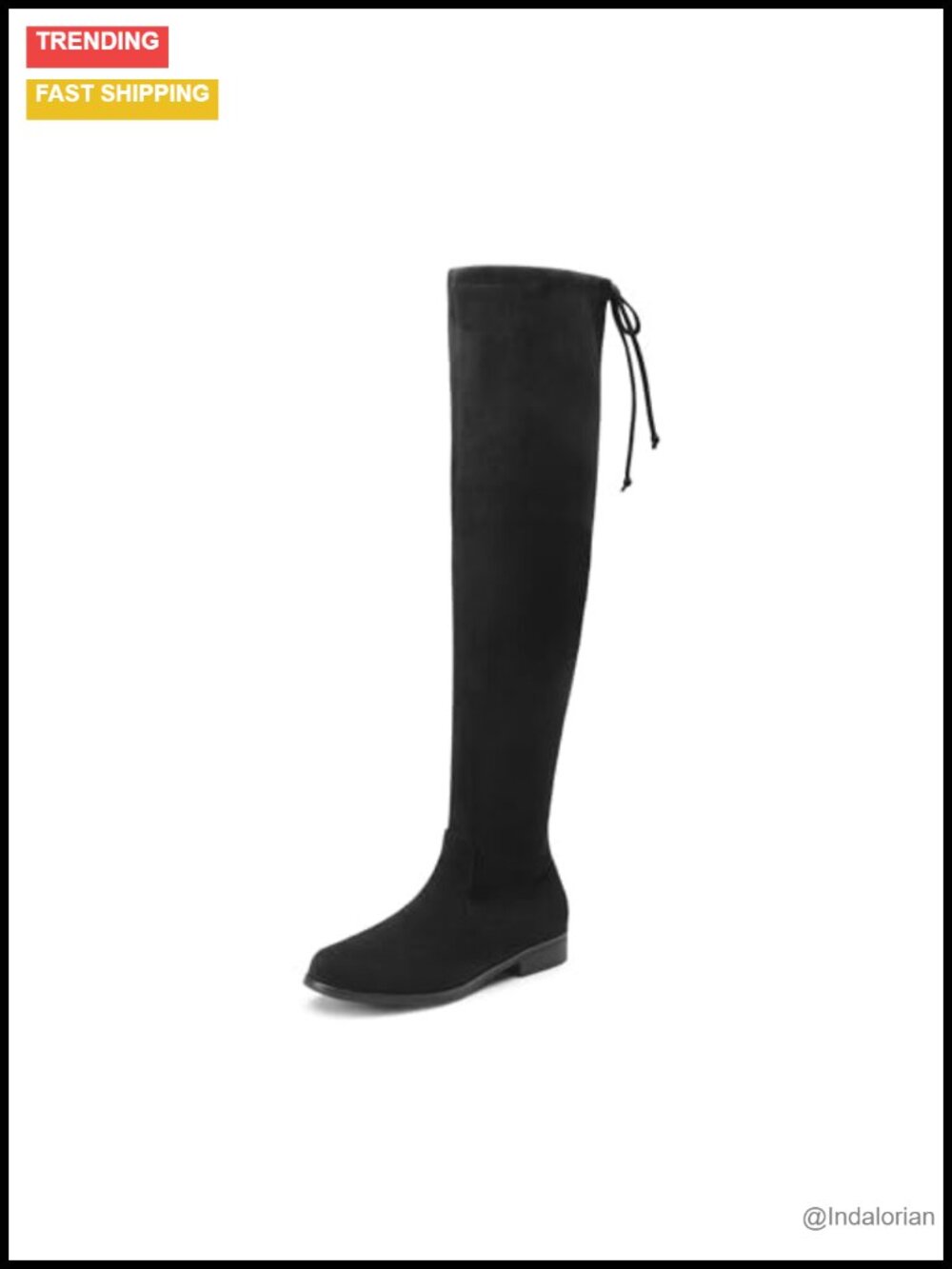 Women's Faux Suede Over the Knee Boots Block Heel Stretchy Shaft Side Zip